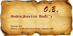 Ondrejkovics Boáz névjegykártya